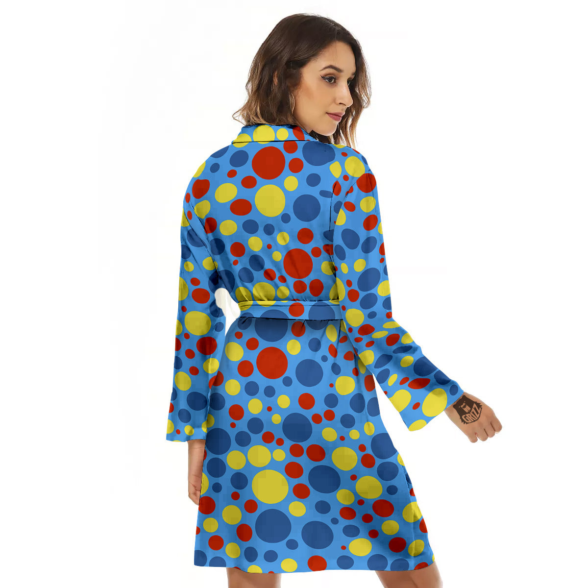 Autism Awareness Dots Color Print Pattern Women's Robe-grizzshop