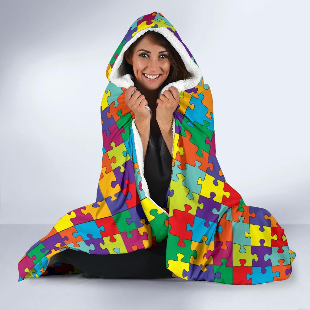 Autism Awareness Merchandise Hooded Blanket-grizzshop