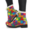 Autism Awareness Merchandise Pattern Print Comfy Winter Boots-grizzshop