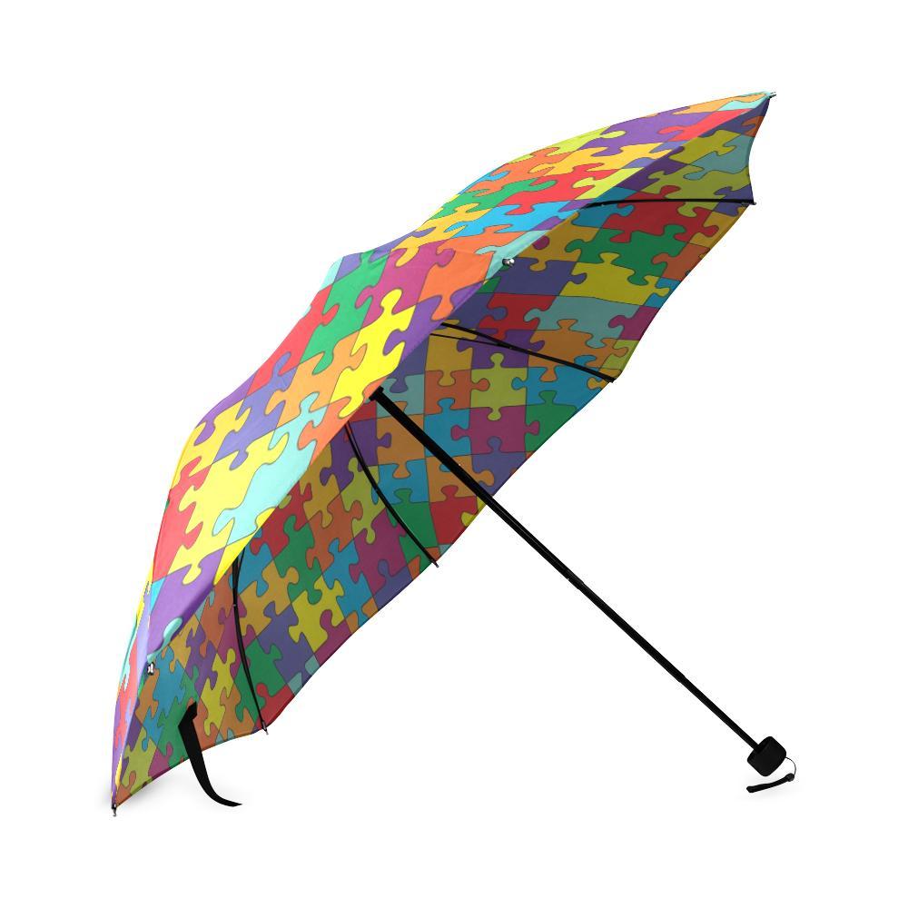 Autism Awareness Merchandise Pattern Print Foldable Umbrella-grizzshop