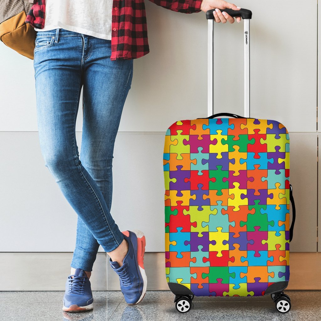 Autism Awareness Merchandise Pattern Print Luggage Cover Protector-grizzshop