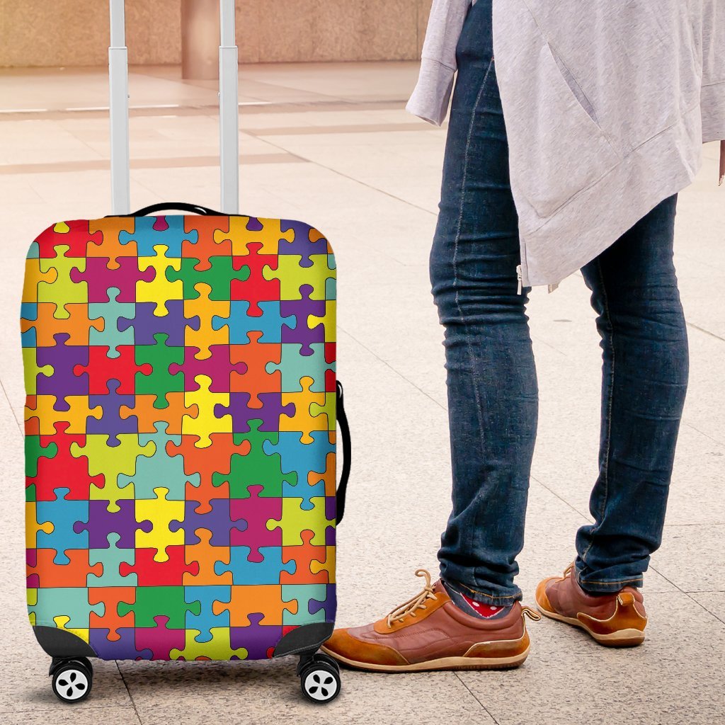 Autism Awareness Merchandise Pattern Print Luggage Cover Protector-grizzshop