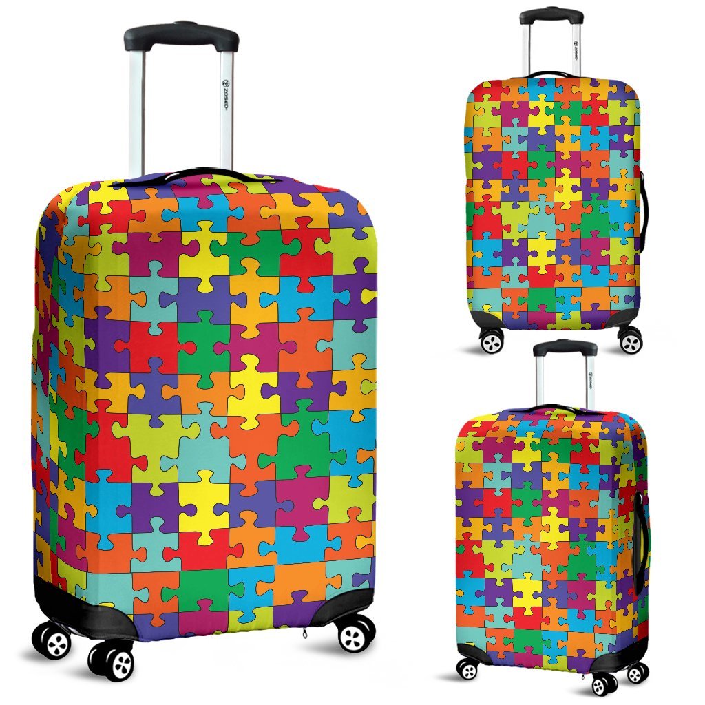 Autism Awareness Merchandise Pattern Print Luggage Cover Protector-grizzshop