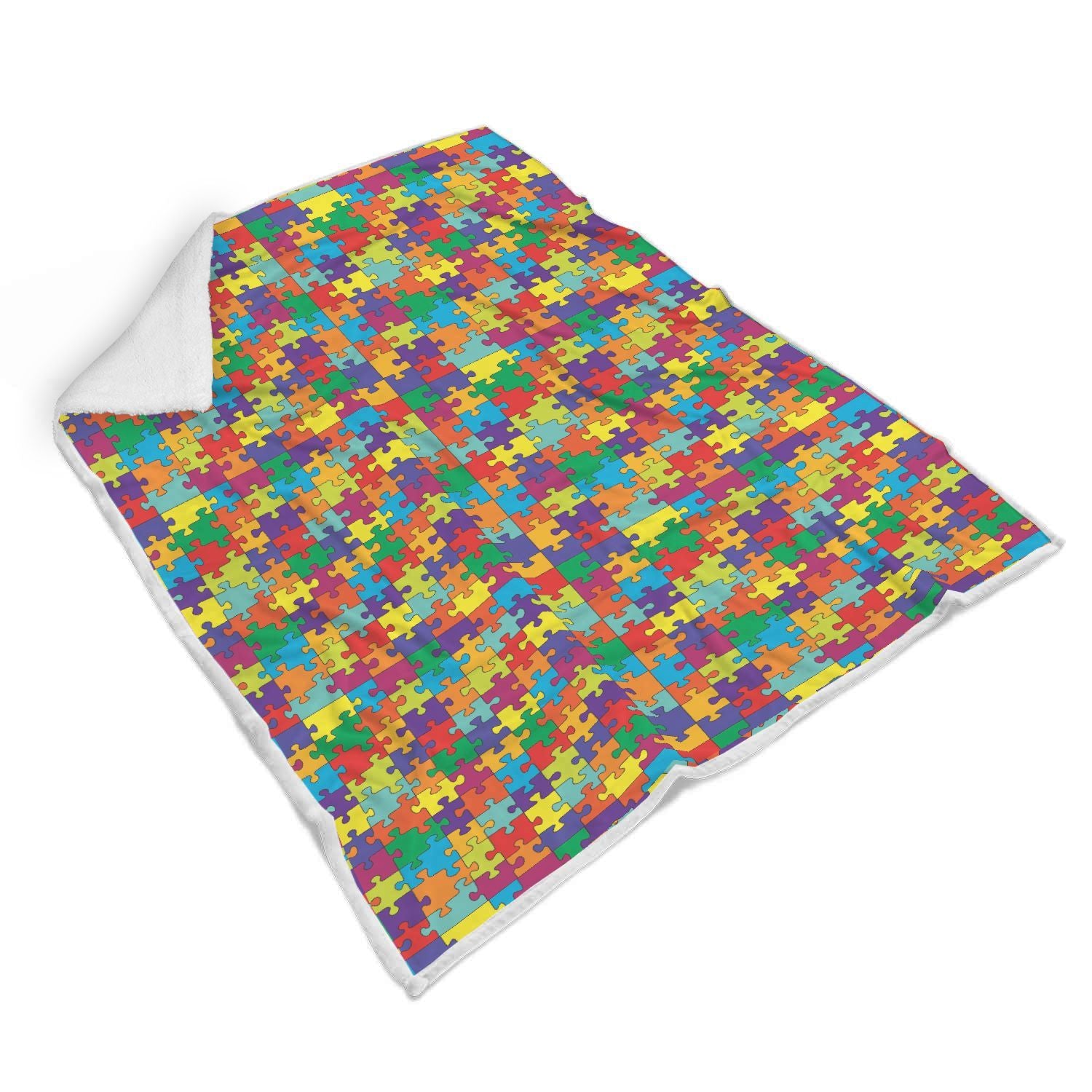 Autism Awareness Merchandise Pattern Print Throw Blanket-grizzshop