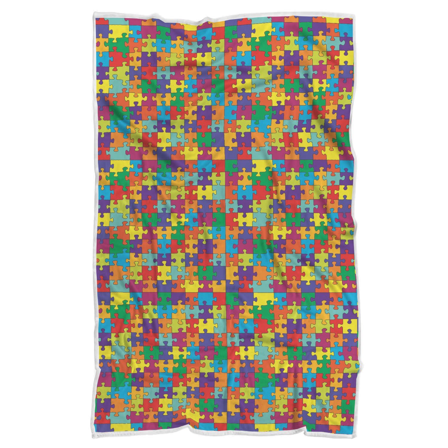 Autism Awareness Merchandise Pattern Print Throw Blanket-grizzshop
