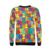 Autism Awareness Merchandise Pattern Print Women Crewneck Sweatshirt-grizzshop