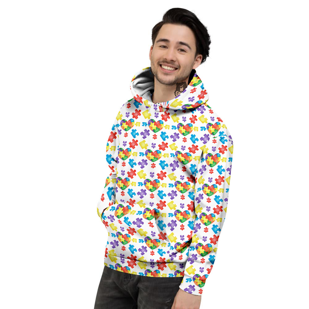 Autism Awareness Print Pattern Men's Hoodie-grizzshop