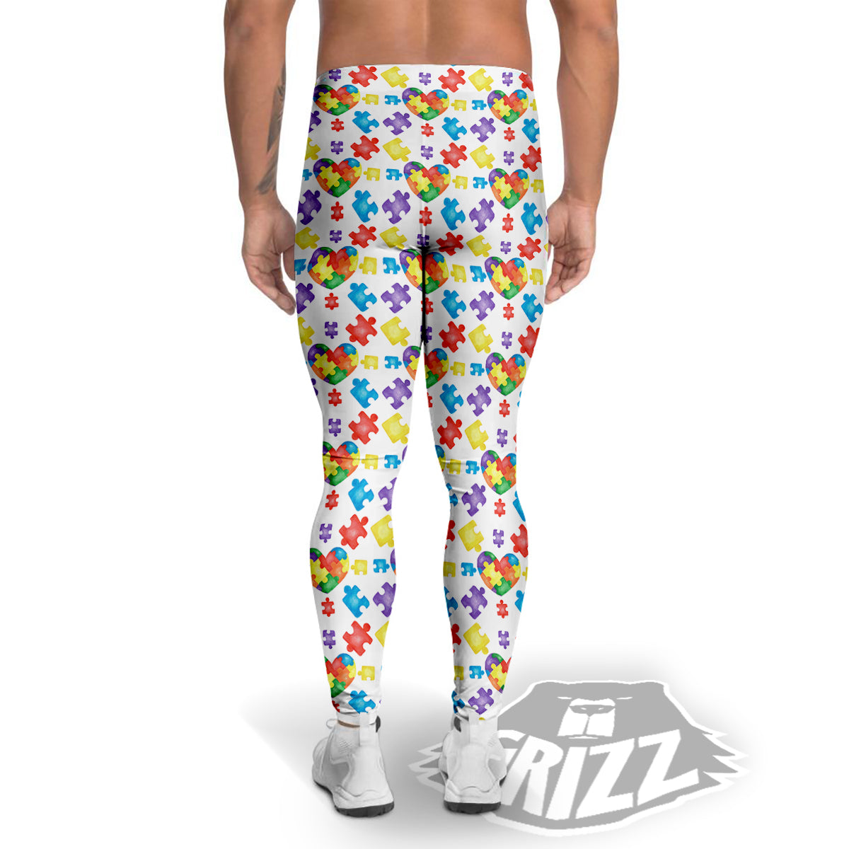 Autism Awareness Print Pattern Men's Leggings-grizzshop
