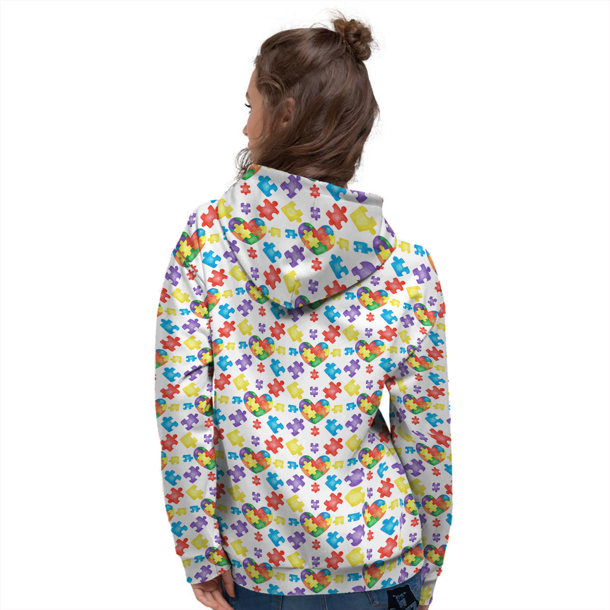 Autism Awareness Print Pattern Women's Hoodie-grizzshop