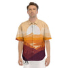 Autumn Mountains Sunset Print Men's Short Sleeve Shirts-grizzshop