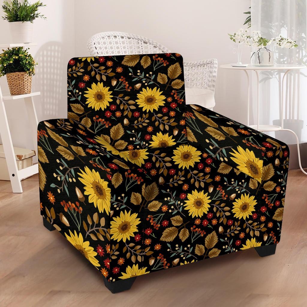 Autumn Sunflower Armchair Cover-grizzshop