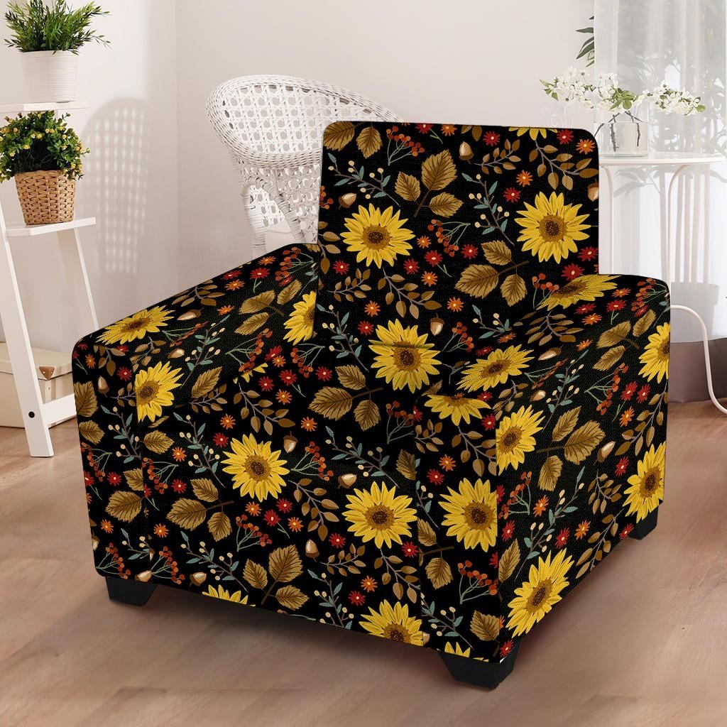 Autumn Sunflower Armchair Cover-grizzshop