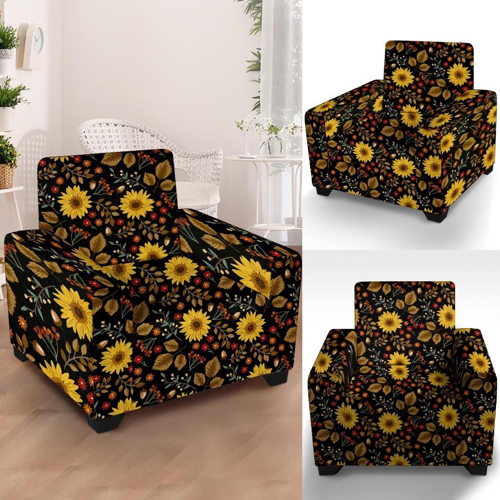 Autumn Sunflower Armchair Cover-grizzshop