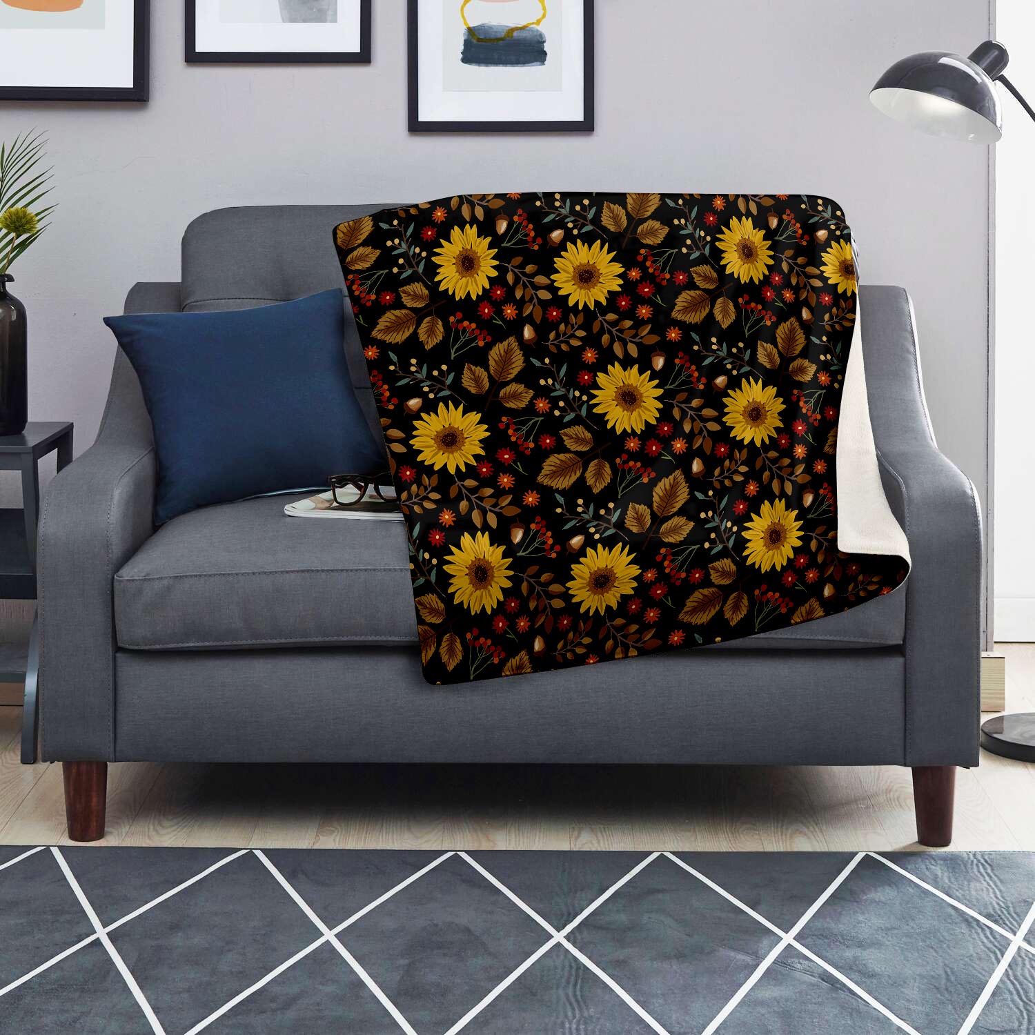 Autumn Sunflower Blanket-grizzshop