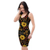 Autumn Sunflower Bodycon Dress-grizzshop