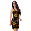 Autumn Sunflower Bodycon Dress-grizzshop