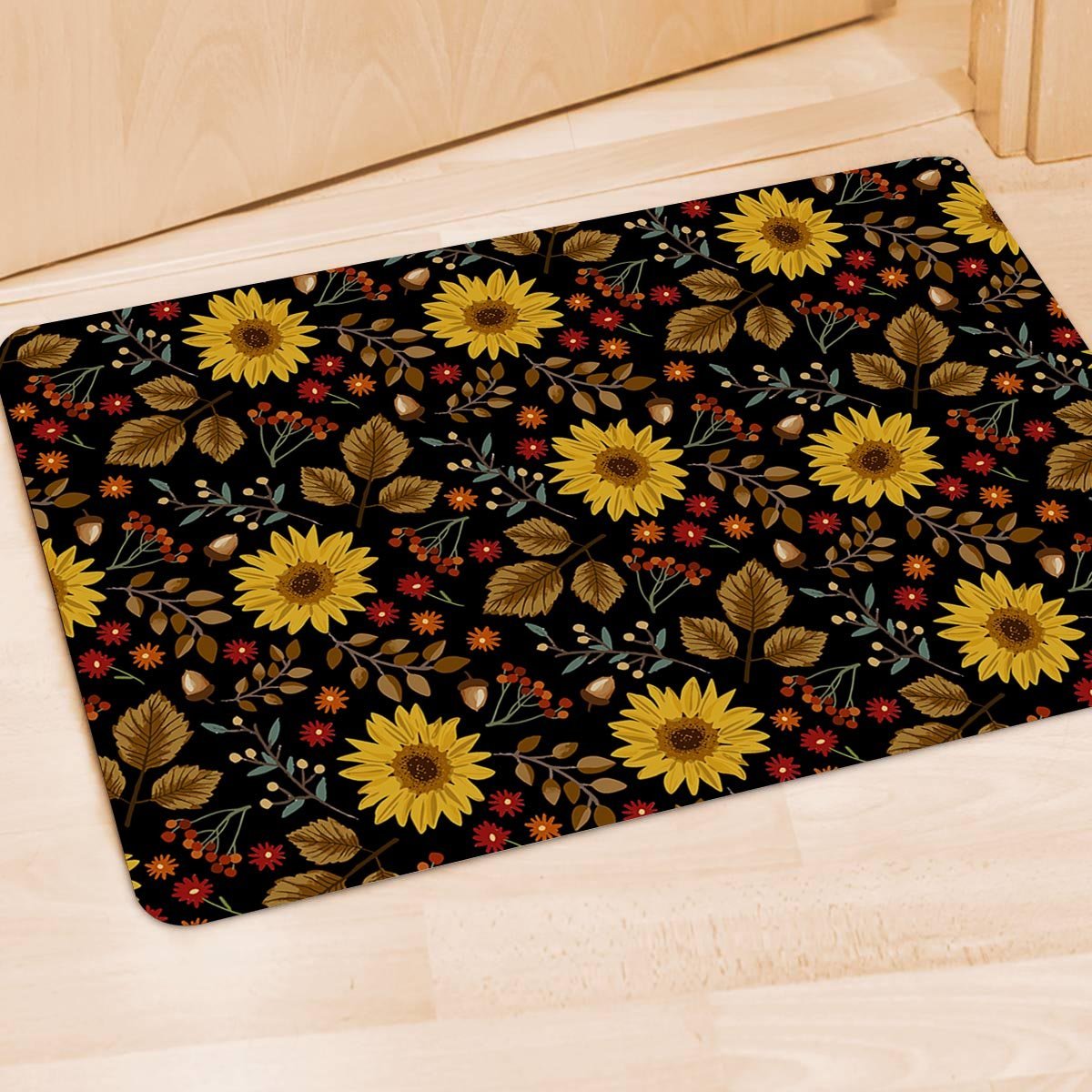 Autumn Sunflower Door Mat-grizzshop