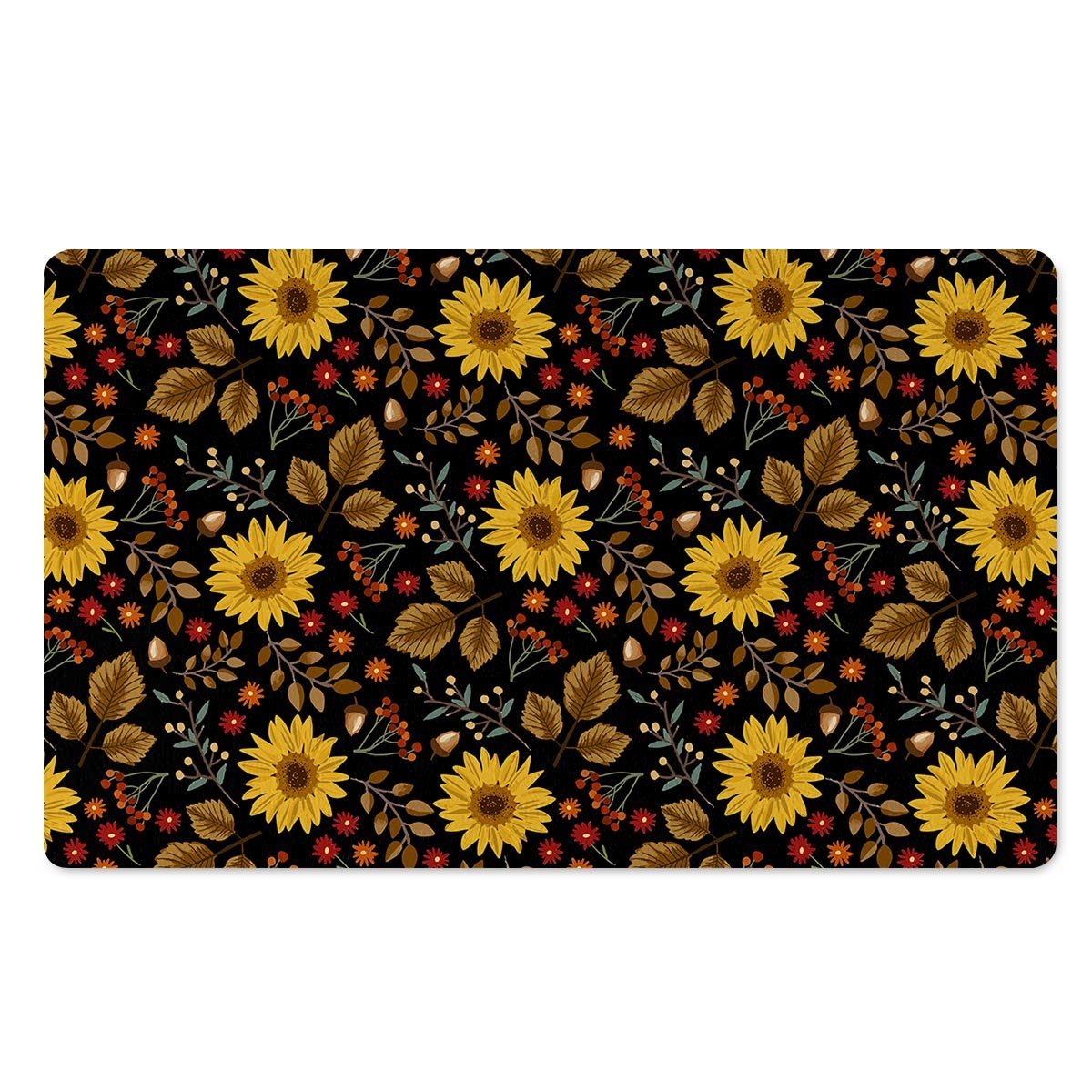 Autumn Sunflower Door Mat-grizzshop