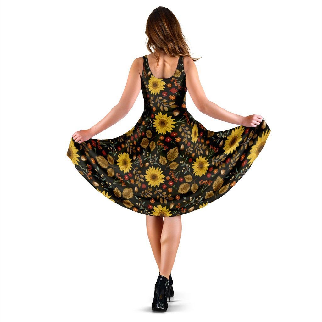 Autumn Sunflower Dress-grizzshop