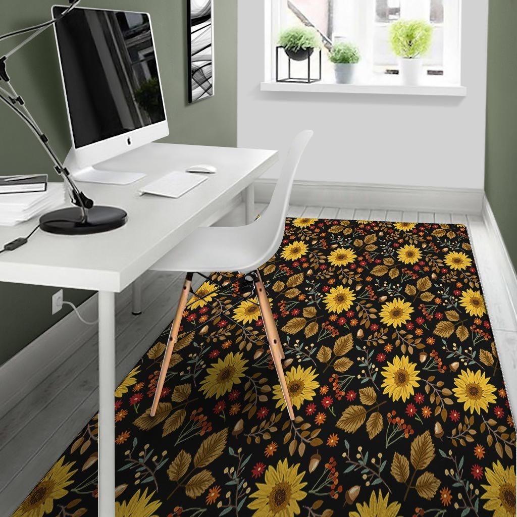 Autumn Sunflower Floor Mat-grizzshop