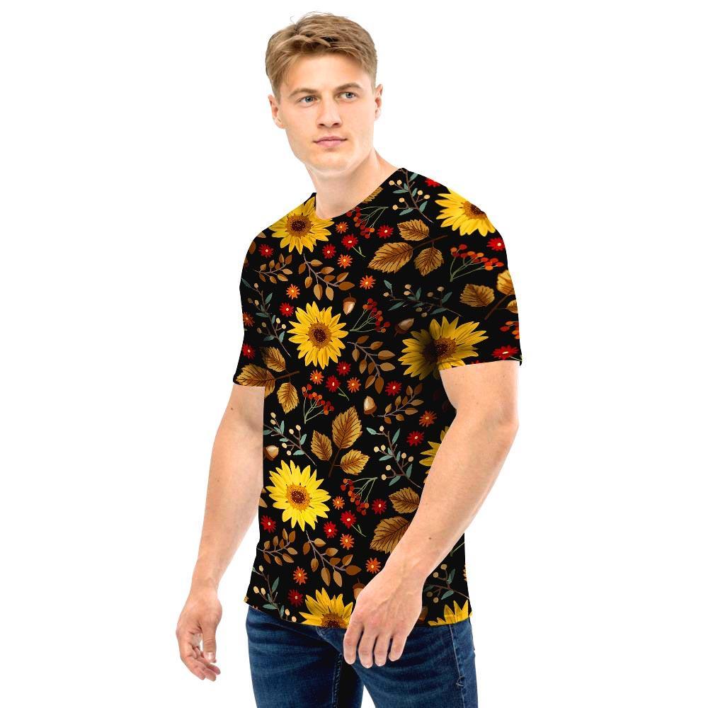 Autumn Sunflower Men T Shirt-grizzshop