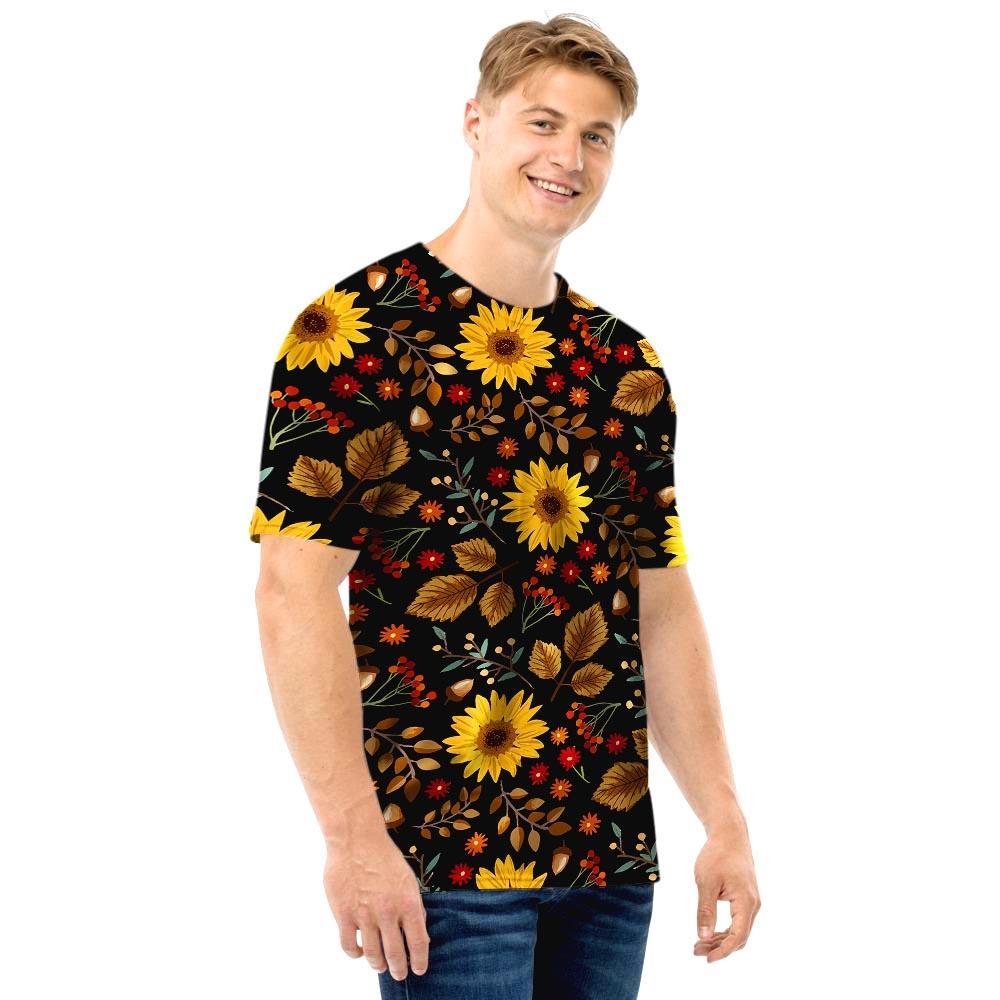 Autumn Sunflower Men T Shirt-grizzshop