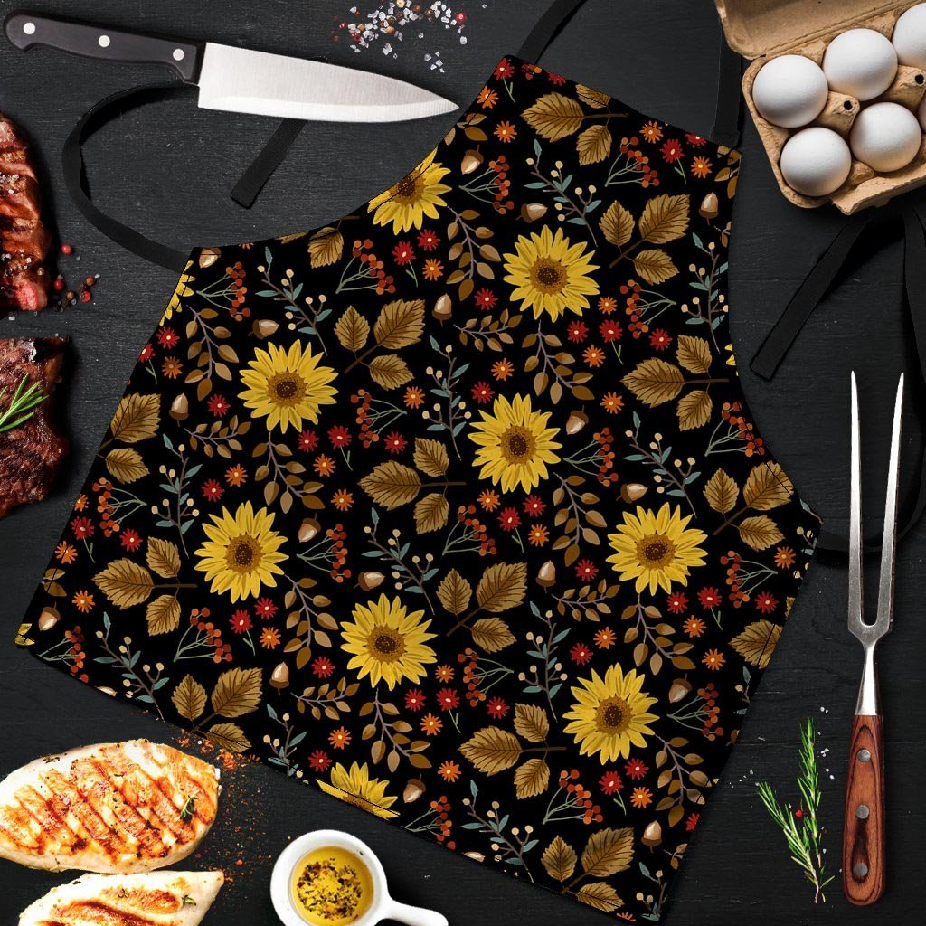 Autumn Sunflower Men's Apron-grizzshop