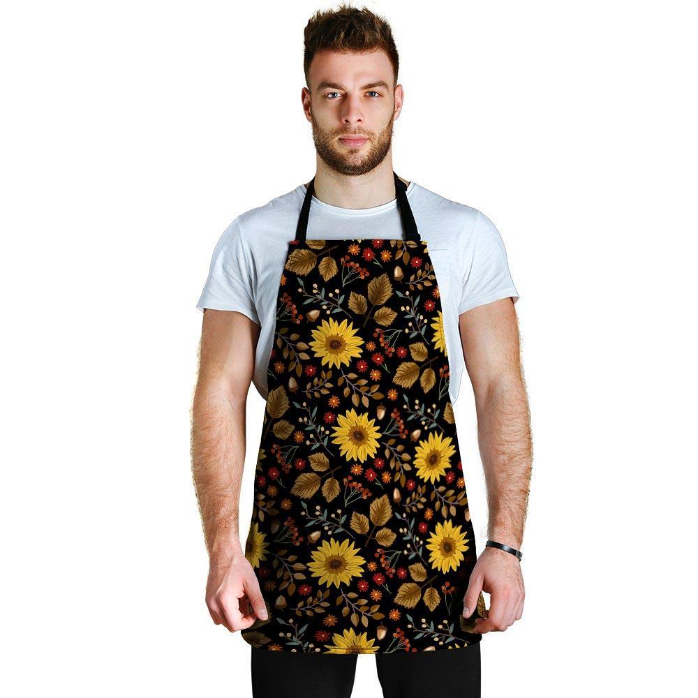 Autumn Sunflower Men's Apron-grizzshop