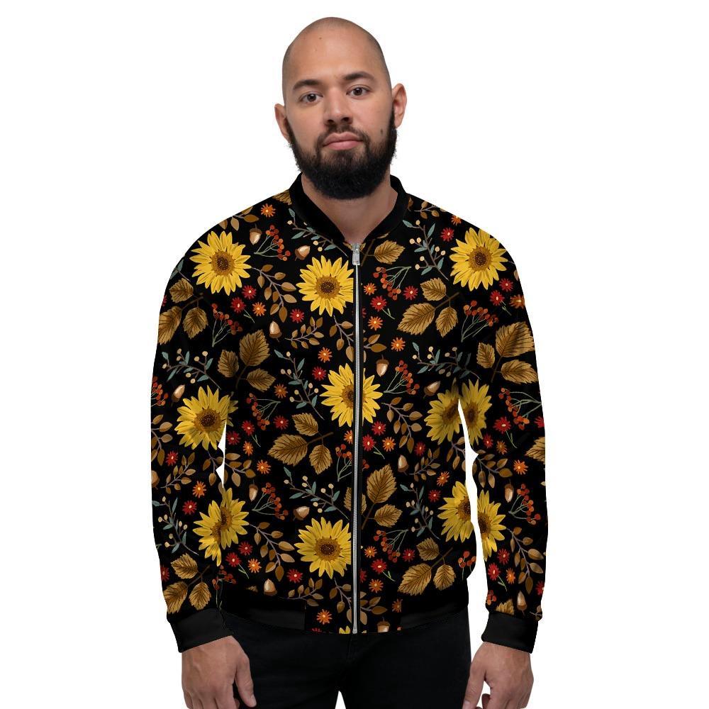 Autumn Sunflower Men's Bomber Jacket-grizzshop