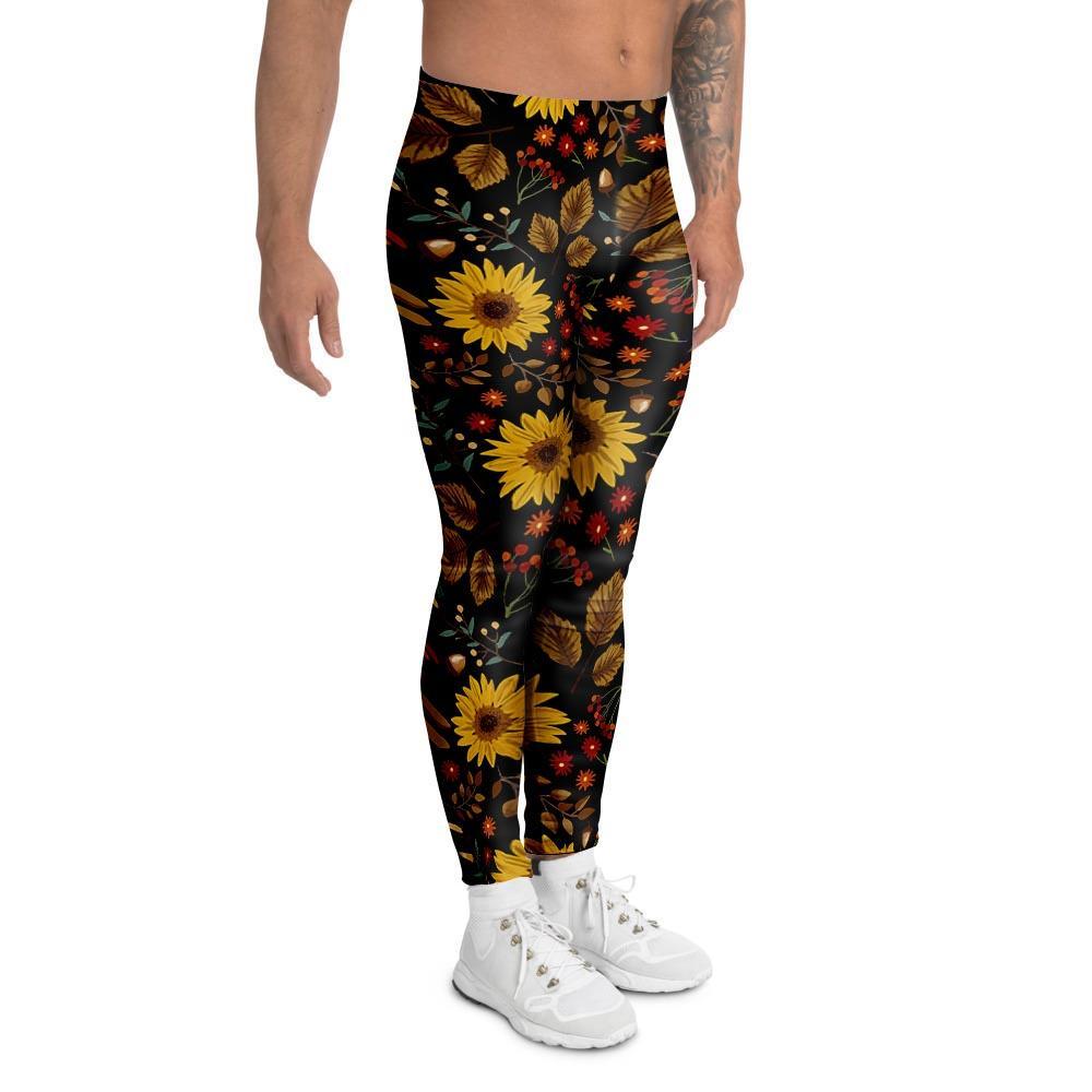 Autumn Sunflower Men's Leggings-grizzshop