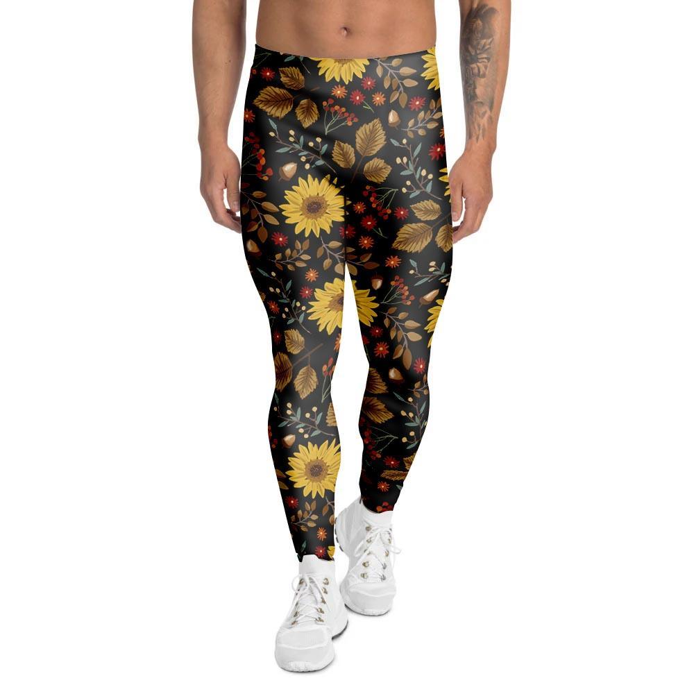 Autumn Sunflower Men's Leggings-grizzshop