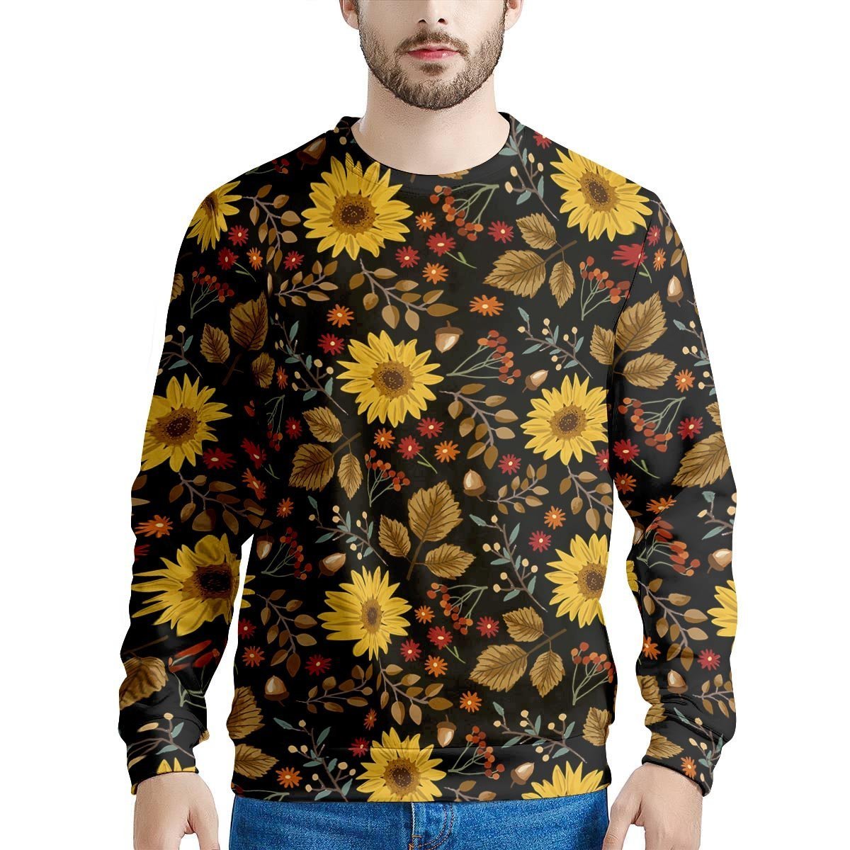 Autumn Sunflower Men's Sweatshirt-grizzshop