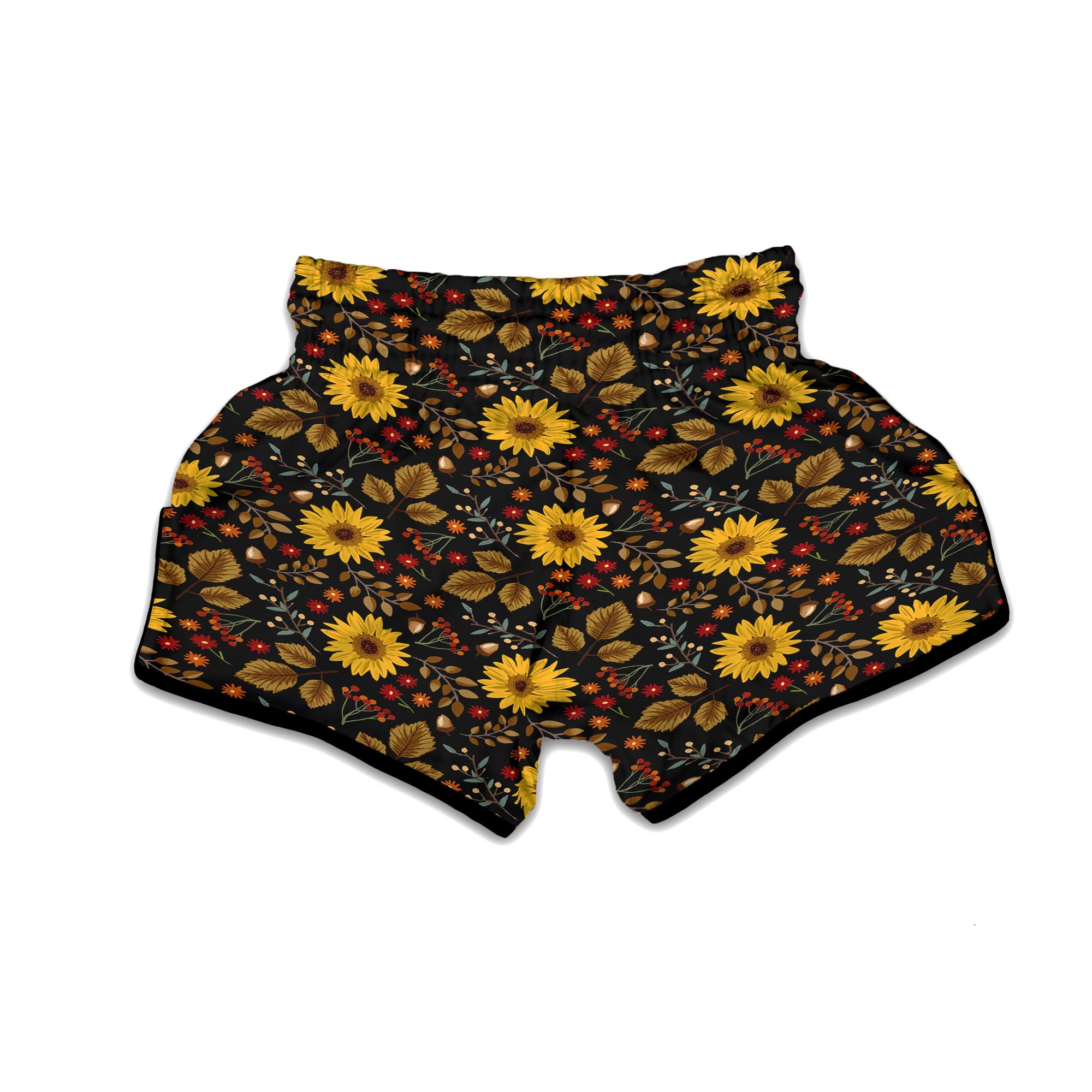 Autumn Sunflower Muay Thai Boxing Shorts-grizzshop