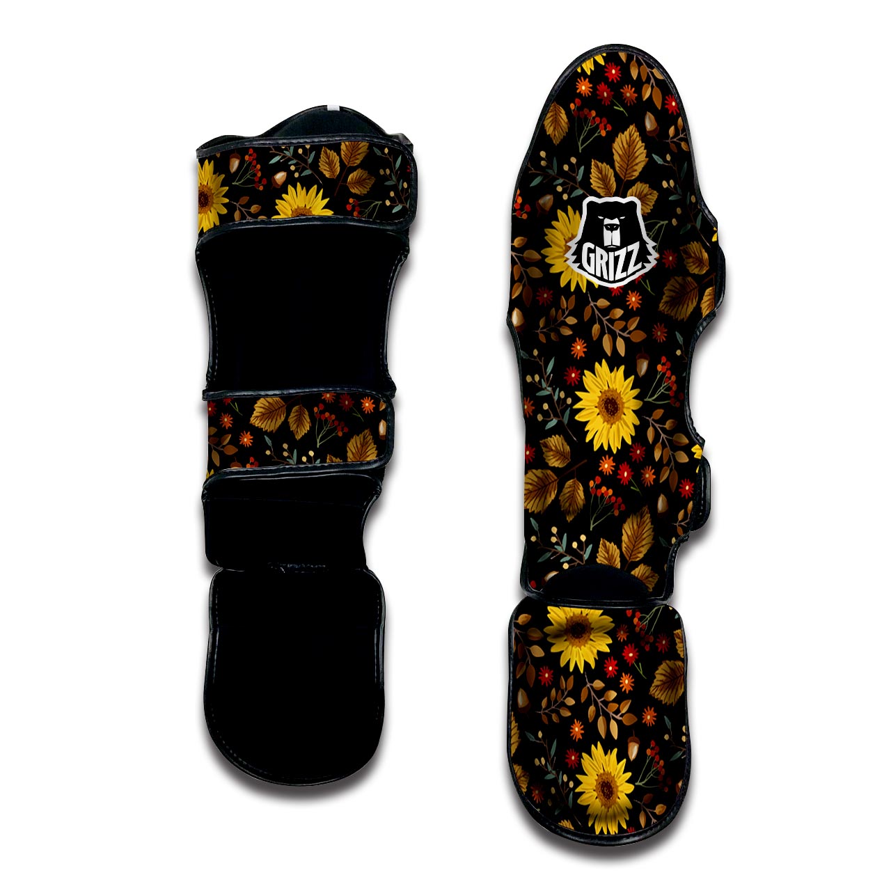 Autumn Sunflower Muay Thai Shin Guard-grizzshop