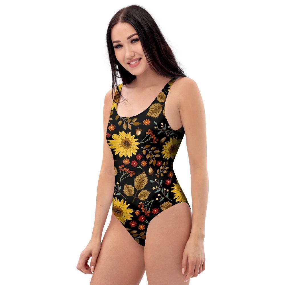 Autumn Sunflower One Piece Swimsuite-grizzshop