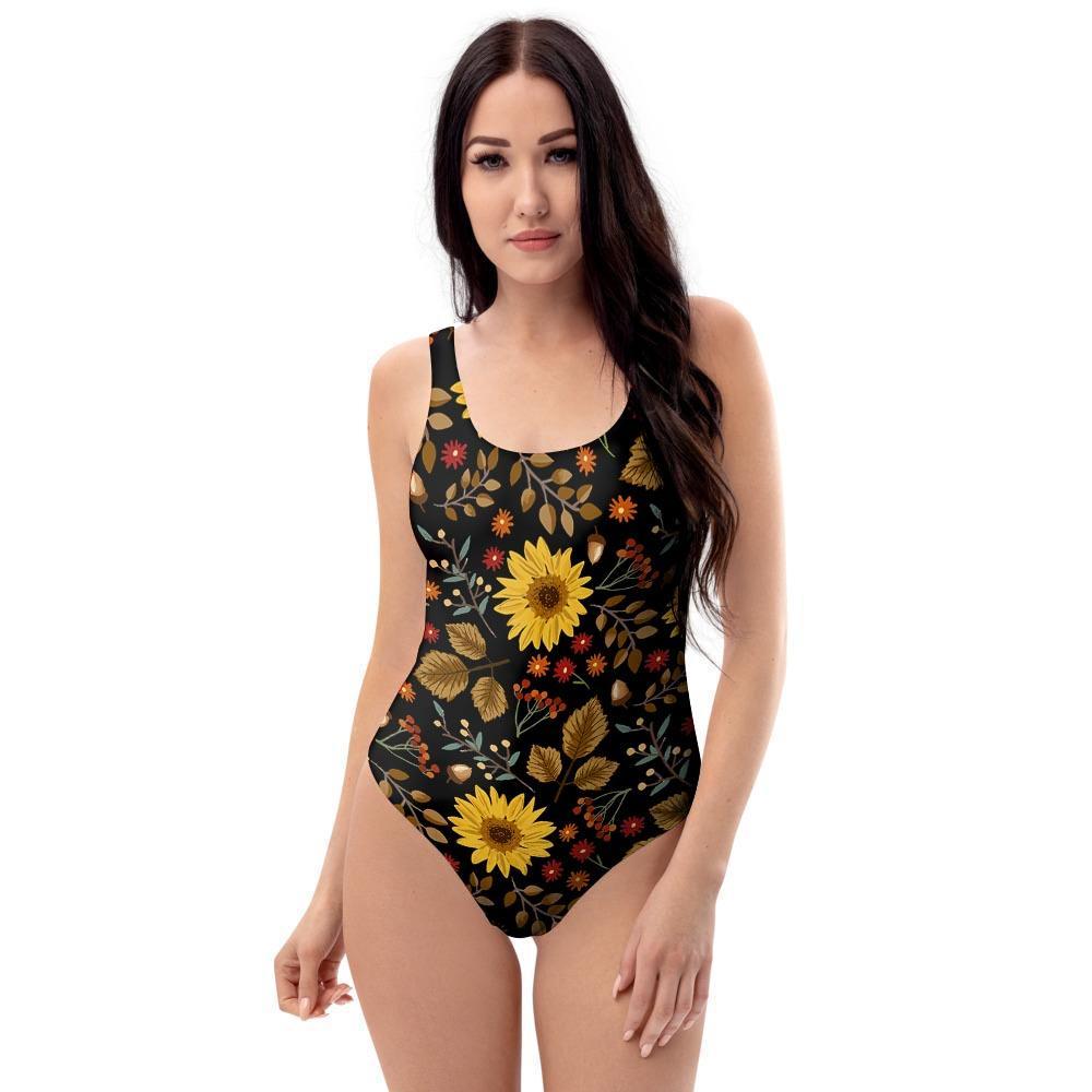 Autumn Sunflower One Piece Swimsuite-grizzshop