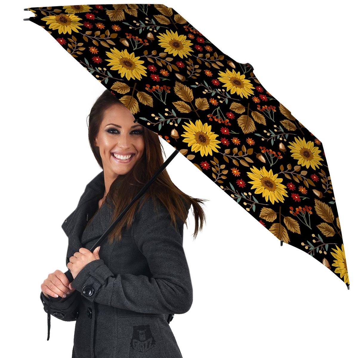 Autumn Sunflower Umbrella-grizzshop