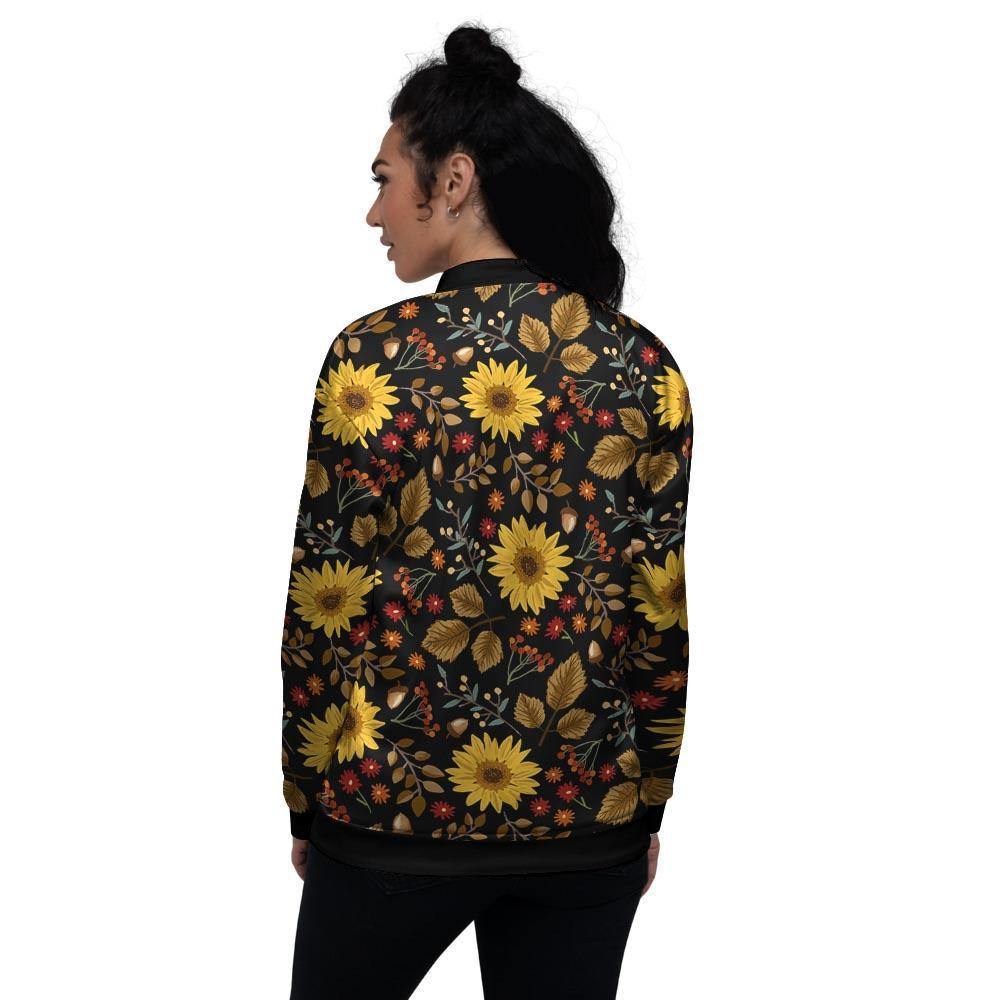 Autumn Sunflower Women's Bomber Jacket-grizzshop