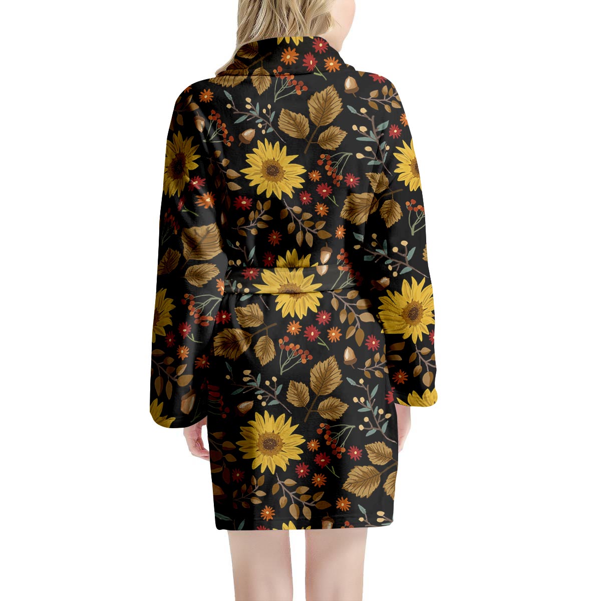 Autumn Sunflower Women's Robe-grizzshop