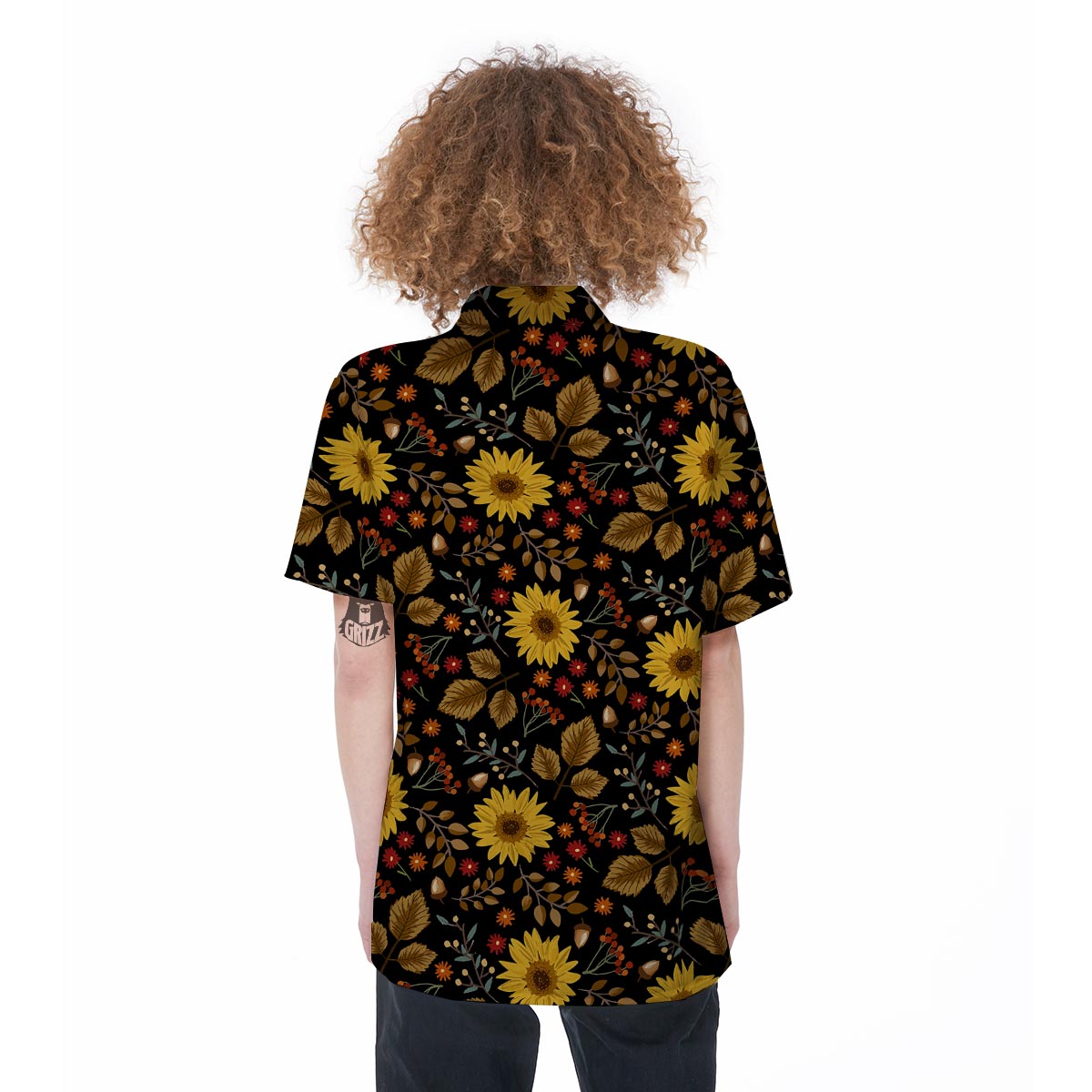 Autumn Sunflower Women's Short Sleeve Shirts-grizzshop