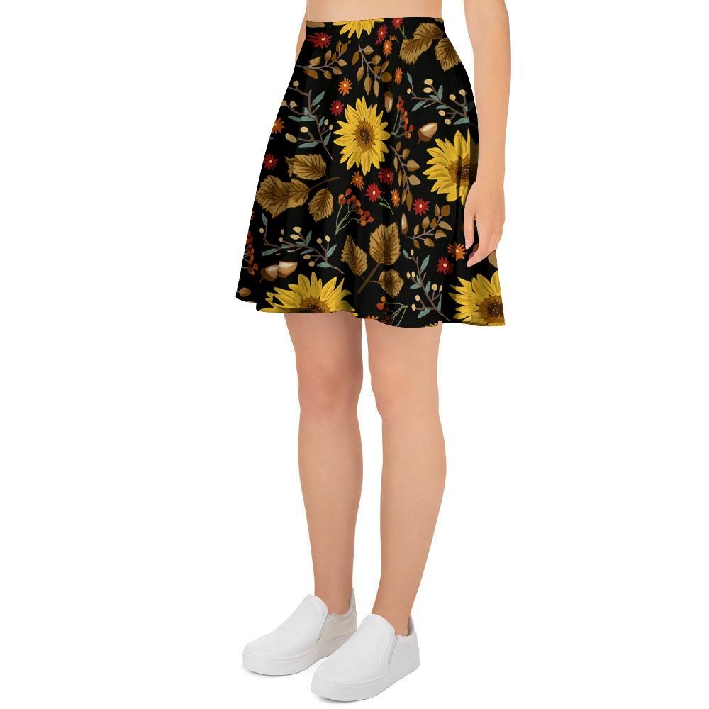 Autumn Sunflower Women's Skirt-grizzshop