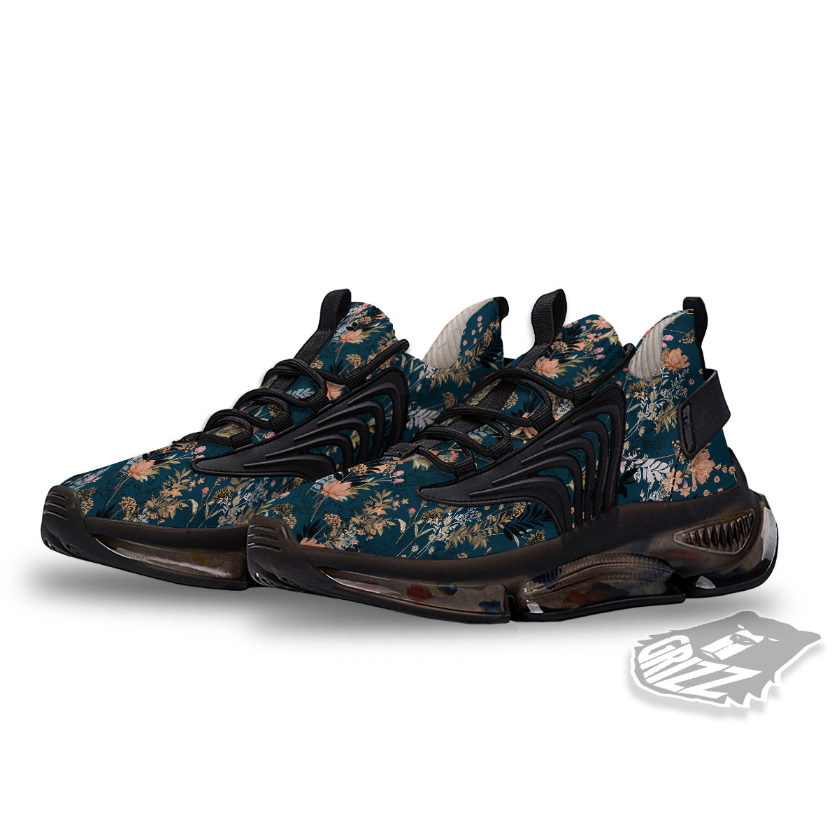Autumn Vintage Print Pattern Black Gym Shoes-grizzshop