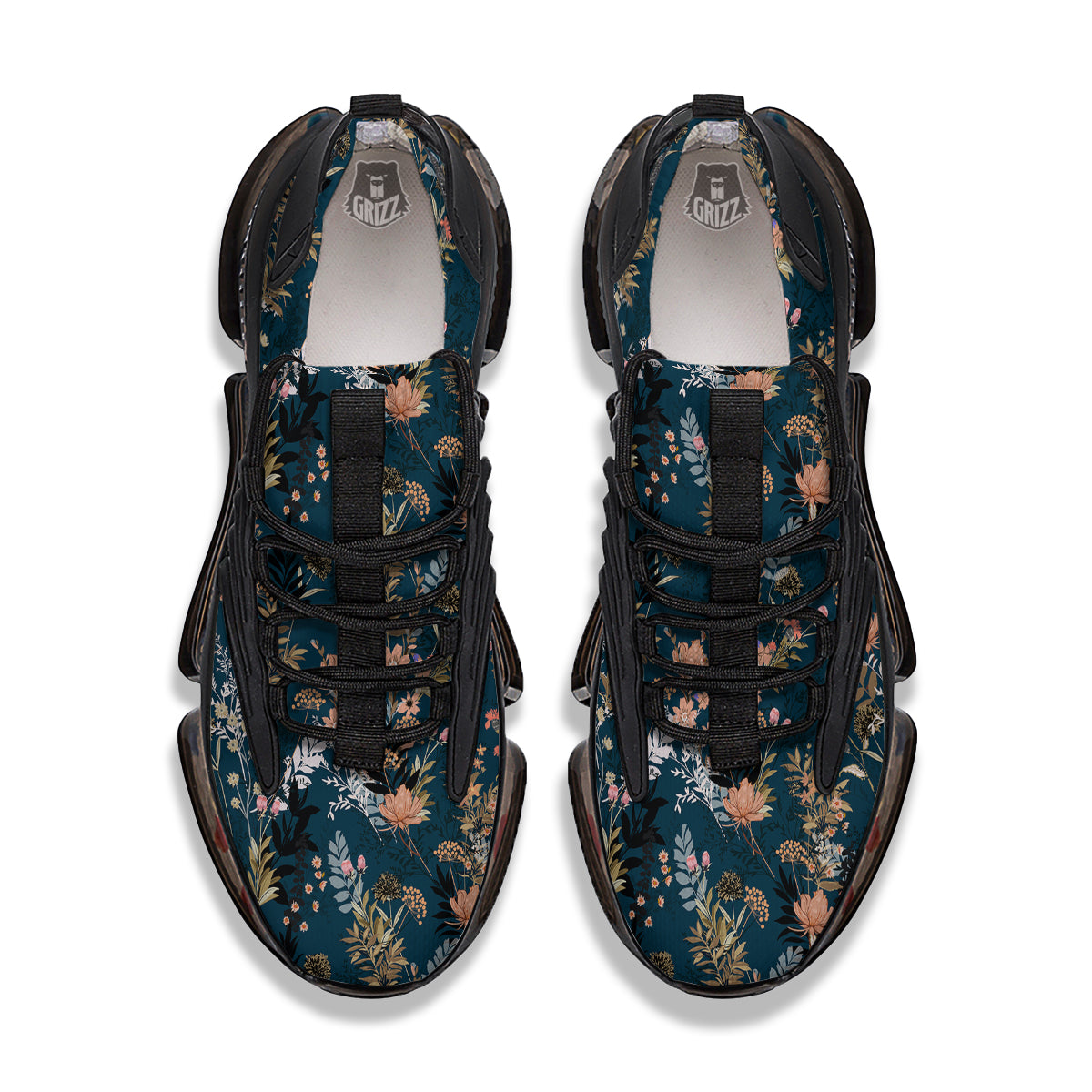Autumn Vintage Print Pattern Black Gym Shoes-grizzshop