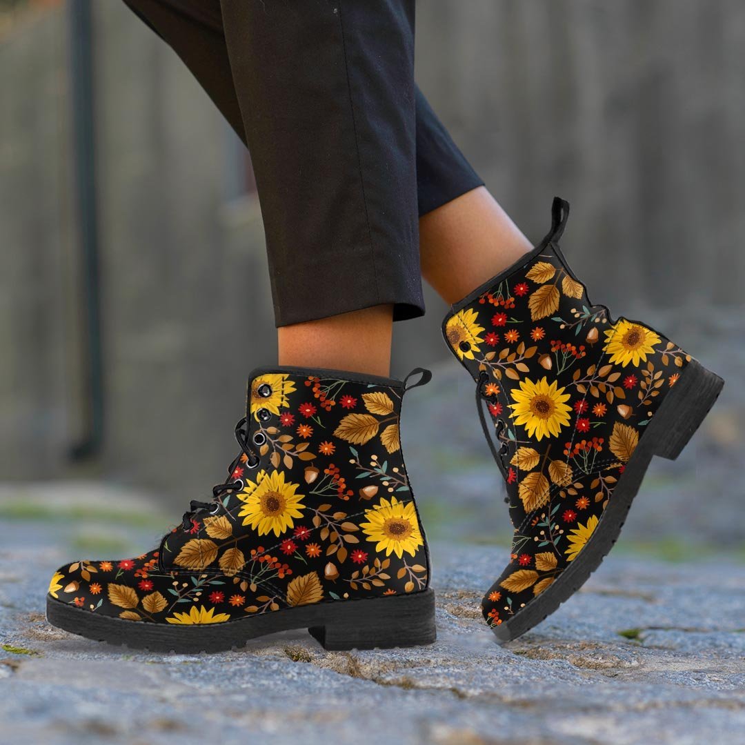 Autumn Sunflower Men's Boots-grizzshop