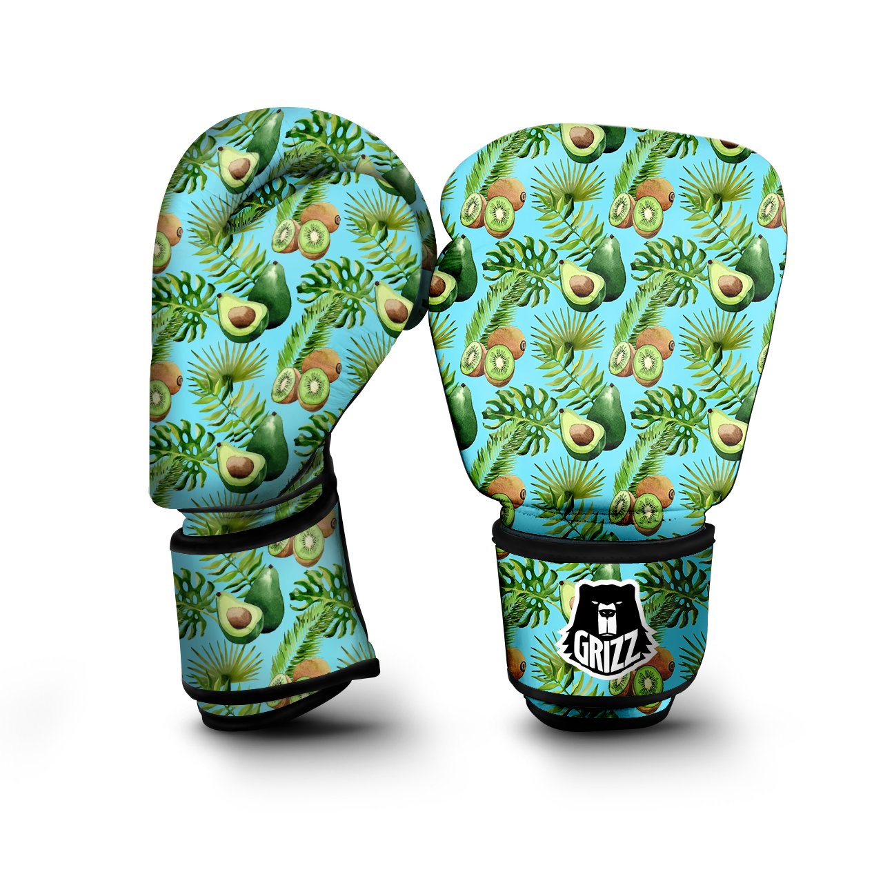 Avocado And Watercolor Kiwi Print Pattern Boxing Gloves-grizzshop