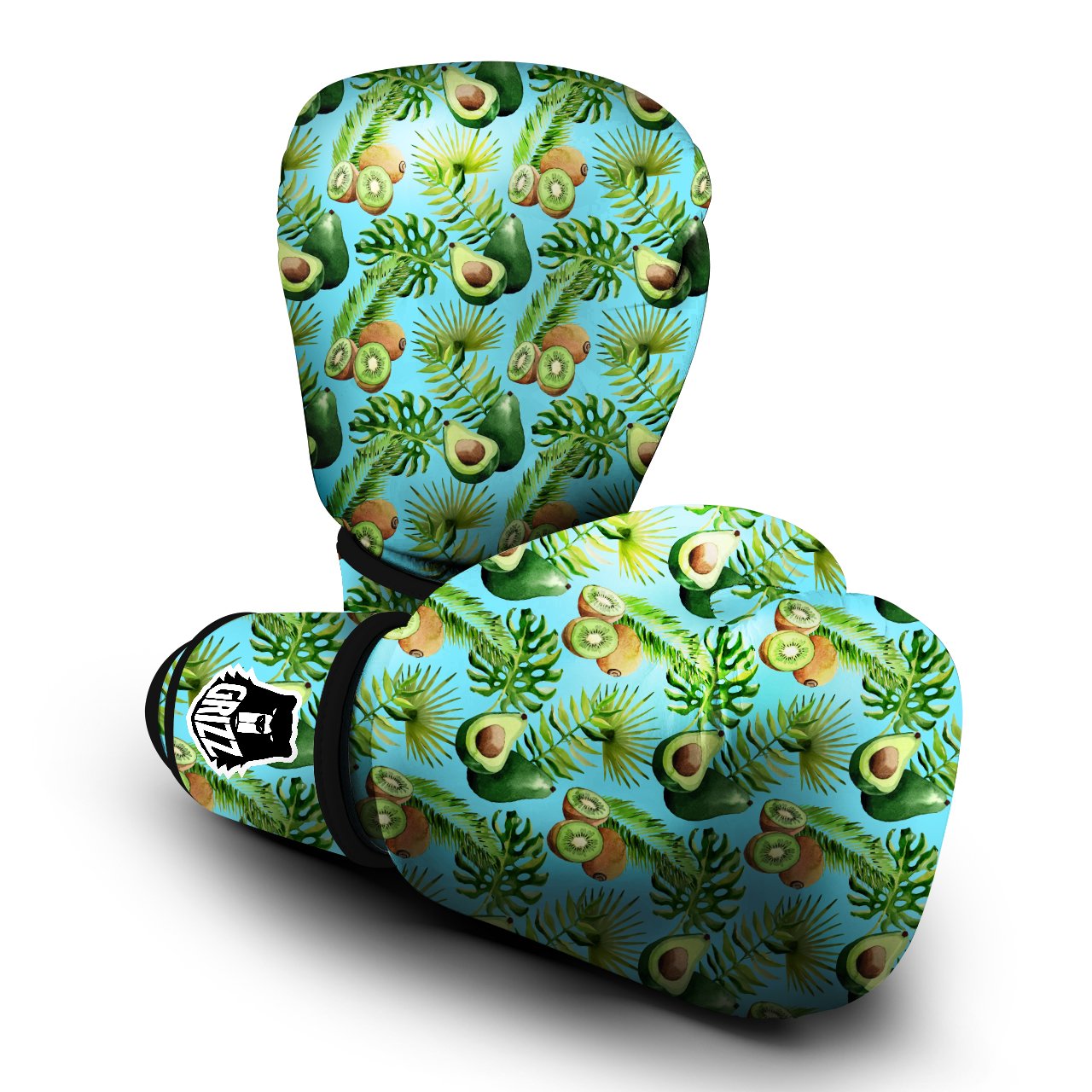 Avocado And Watercolor Kiwi Print Pattern Boxing Gloves-grizzshop