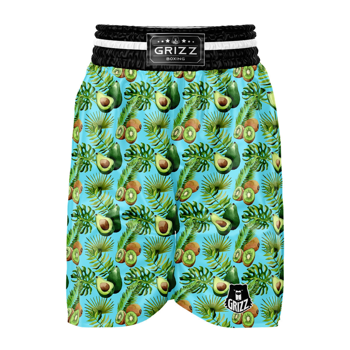 Avocado And Watercolor Kiwi Print Pattern Boxing Shorts-grizzshop