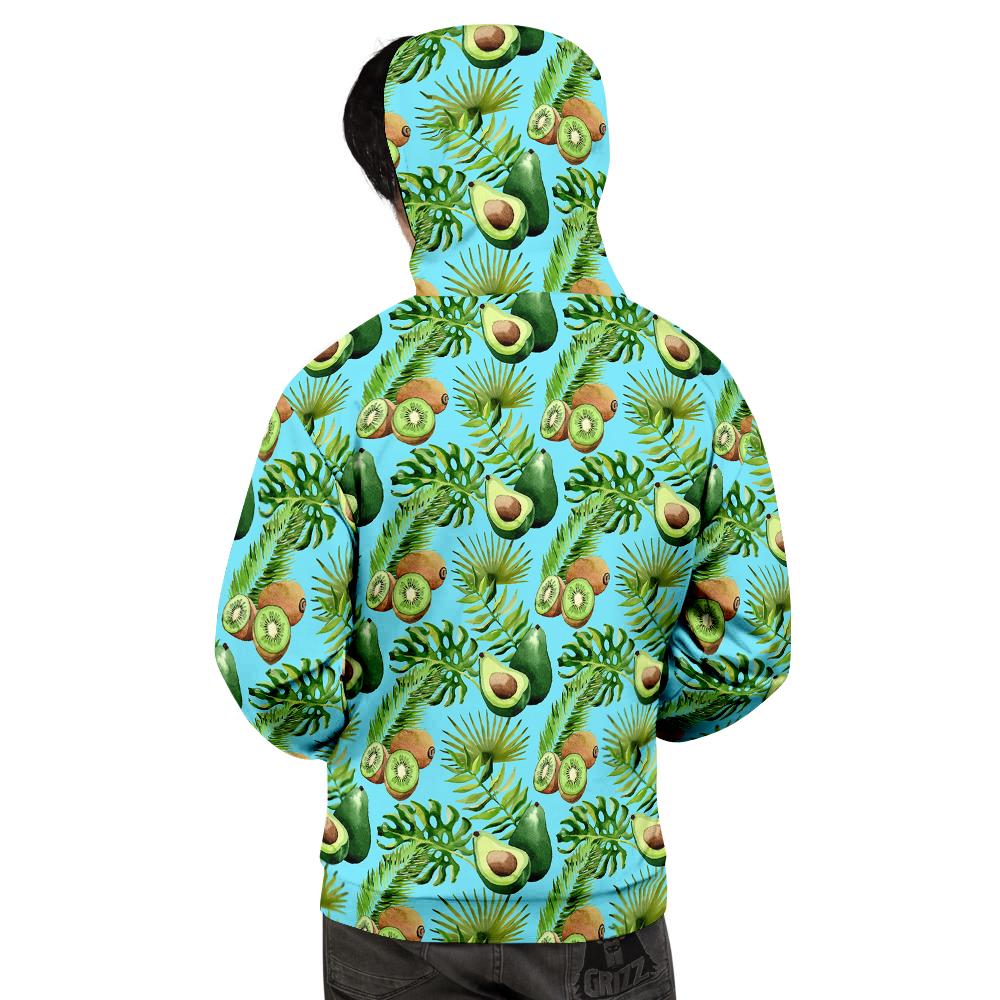 Avocado And Watercolor Kiwi Print Pattern Men's Hoodie-grizzshop