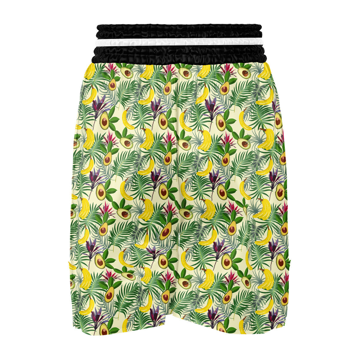 Avocado Banana Leaf Print Pattern Boxing Shorts-grizzshop