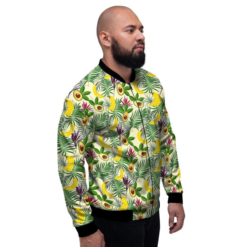 Avocado Banana Leaf Print Pattern Men's Bomber Jacket-grizzshop